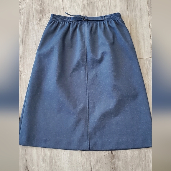 Vintage Graff Skirtsuit Blue 2 Piece Blazer Jacket & Midi Skirt Set Size 4 - Picture 4 of 9